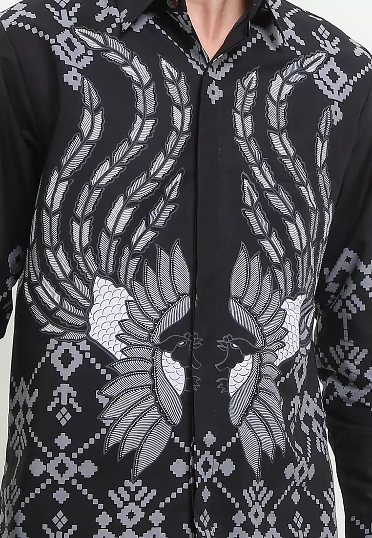 Kemeja Pria Lengan Panjang Furing Octavian Lining Black