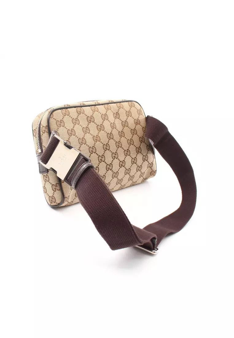Buy Gucci Pre loved GUCCI GG canvas body bag waist bag canvas