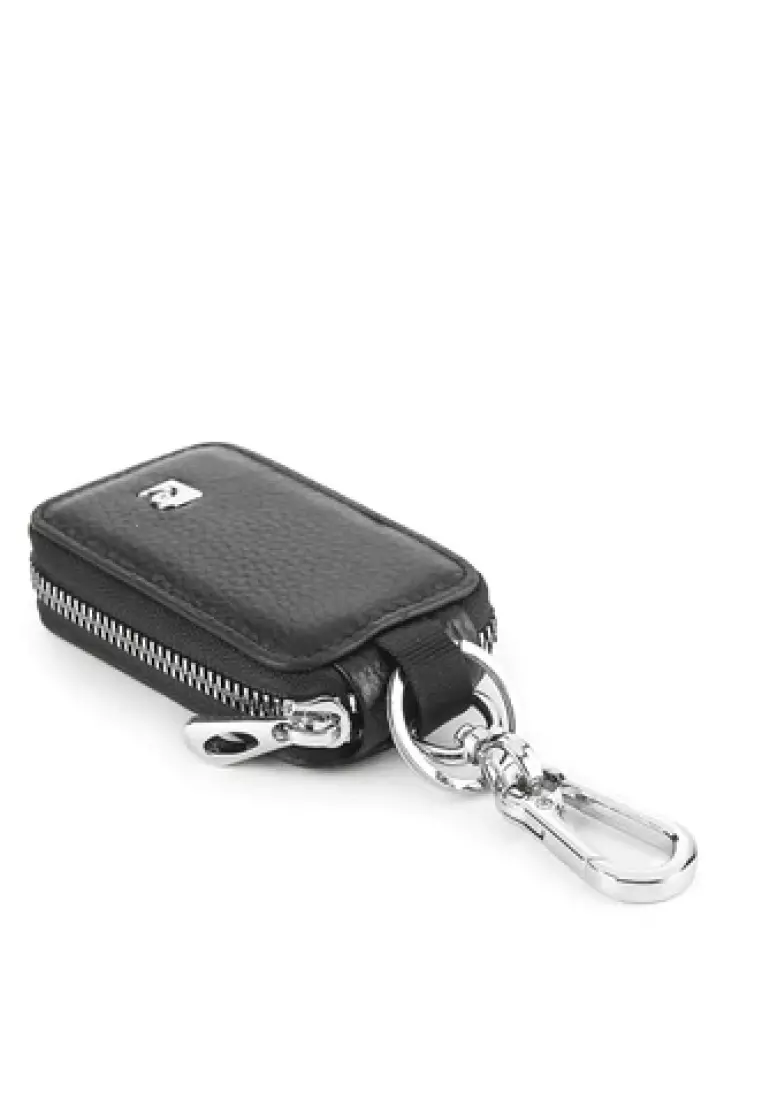 Pierre Cardin Dompet Gantungan Kunci Key Chain Kulit Leather Ring Holder Pouch 0111429301BLA