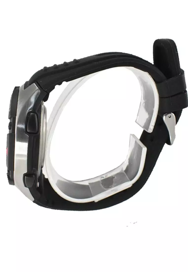 Jam Tangan Pria Lorus Original Garansi Resmi R2393MX9 Strap Silicone Black Digital