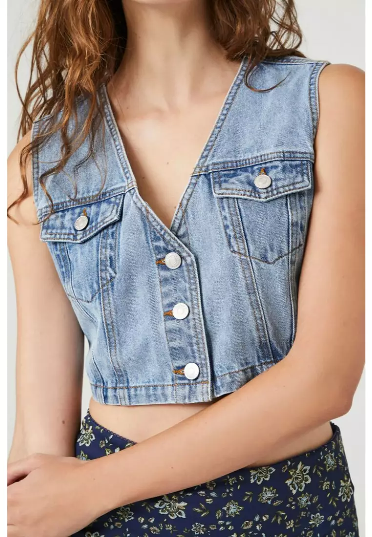 Cropped denim vest forever 21 2025