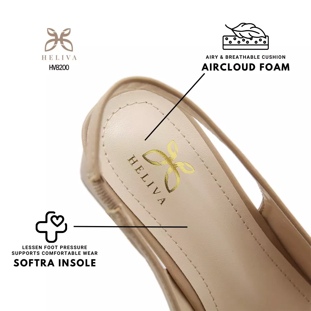 Heliva Nesya High Heels Gold Bow Accessories Sling Back Sol 6cm HV8200