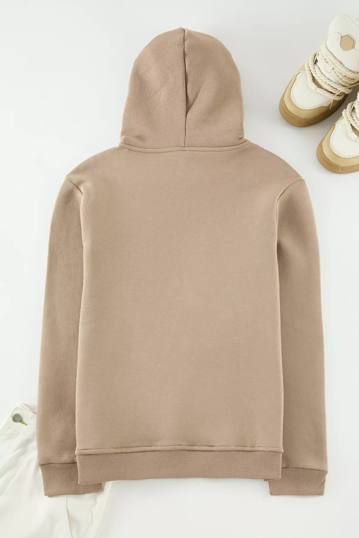 Fleece Hooded Mink Sweatshirt - Kangaroo Pocket, Regular Cut Tmnaw20Sw0163