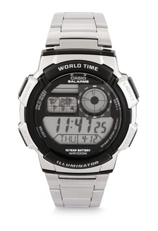 Jual Casio Casio Digital Jam Tangan Pria Strap Rantai Silver Ae 1400whd 1a Original Original Zalora Indonesia