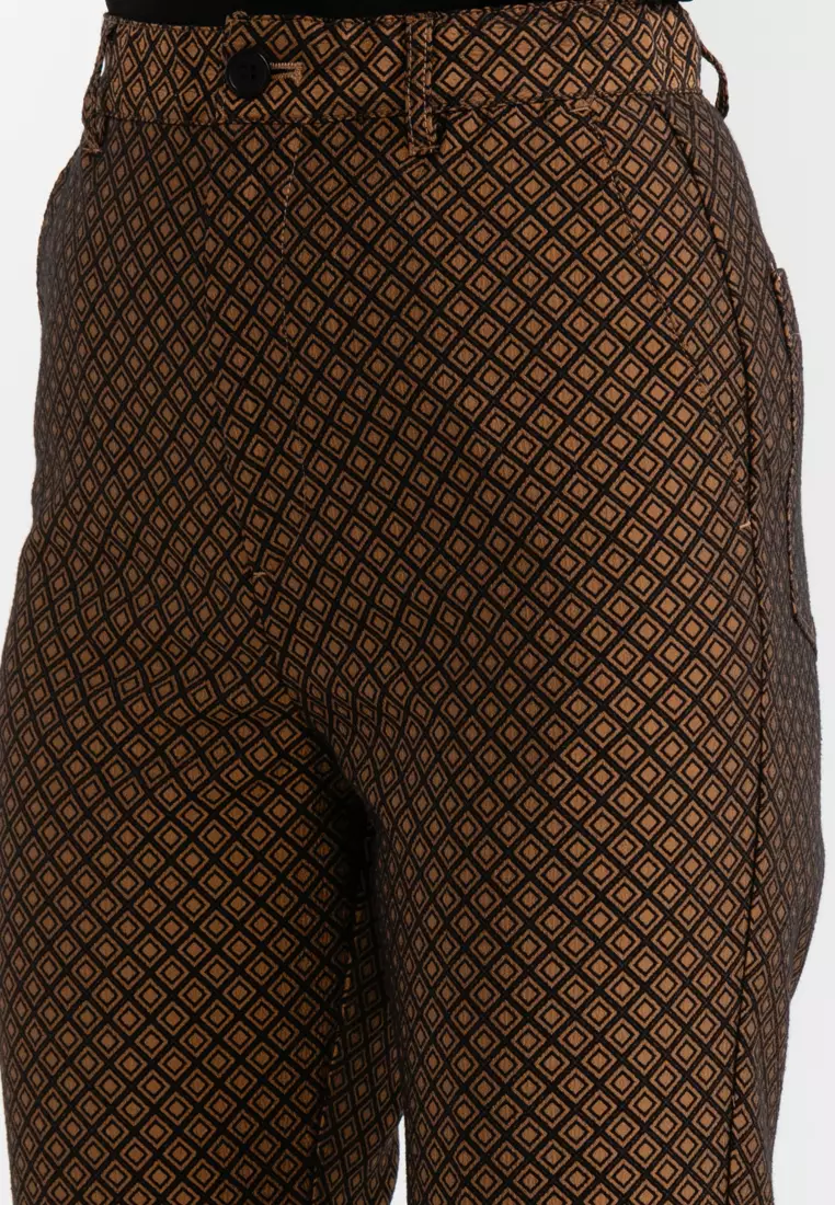 鑽石提花直筒褲