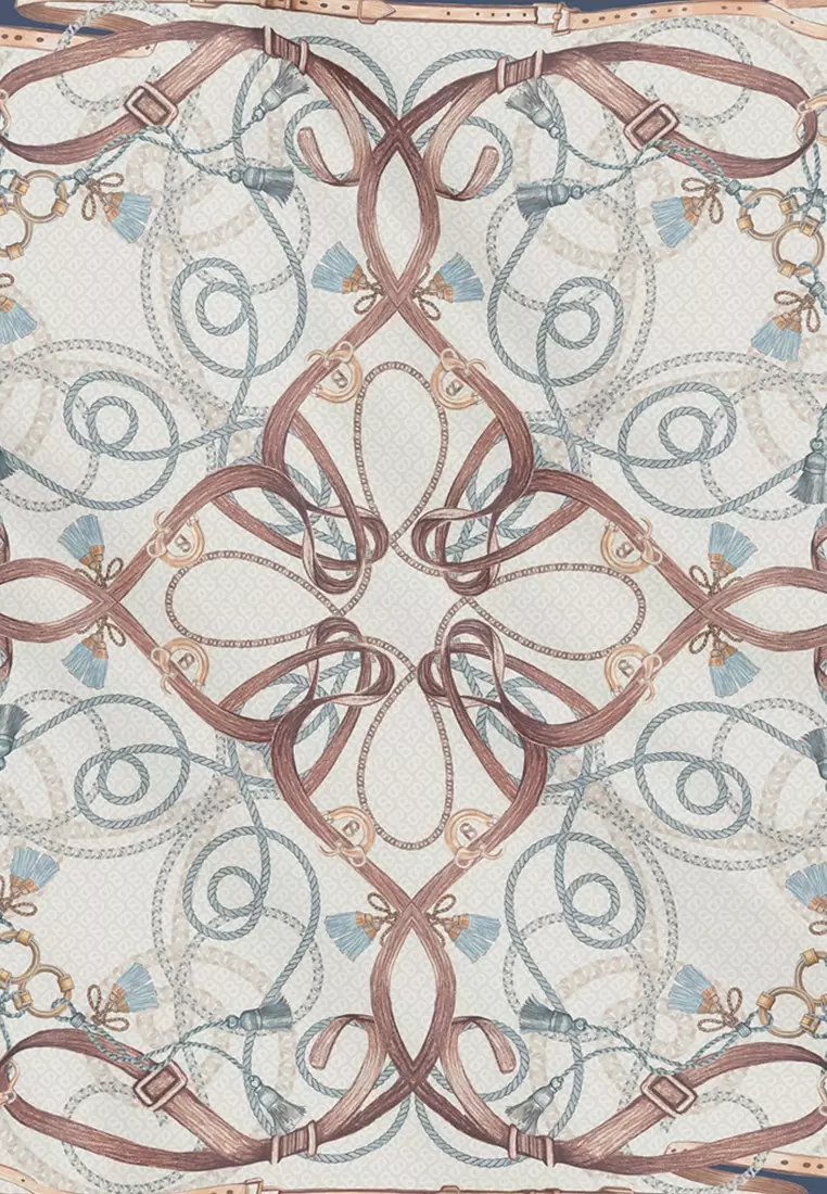 Alexandra Silk Jacquard Square - Marine