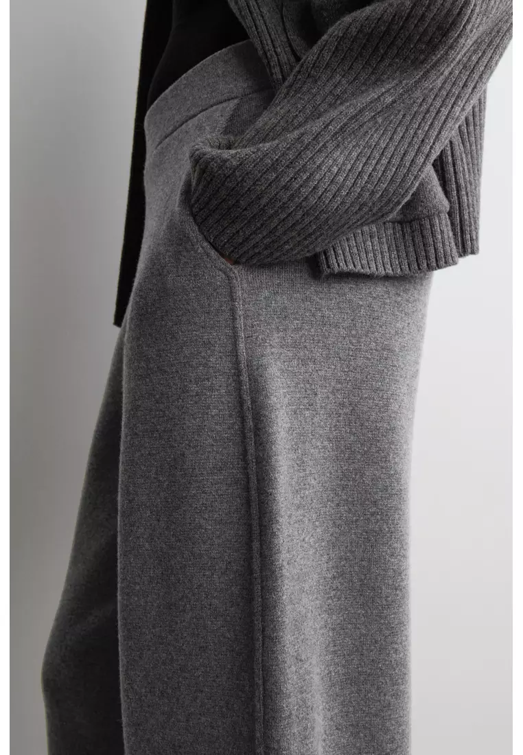 MERINO WOOL BARREL-LEG TROUSERS