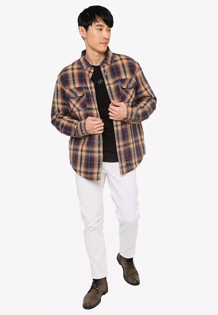 Harley-Davidson Men's Quilted Lining Plaid Shirt Jacket