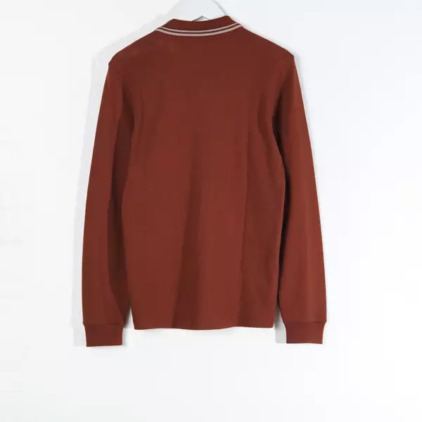 Polo FRED PERRY TWIN TIPPED PINK BROWN LONG POLO 100% ORIGINAL