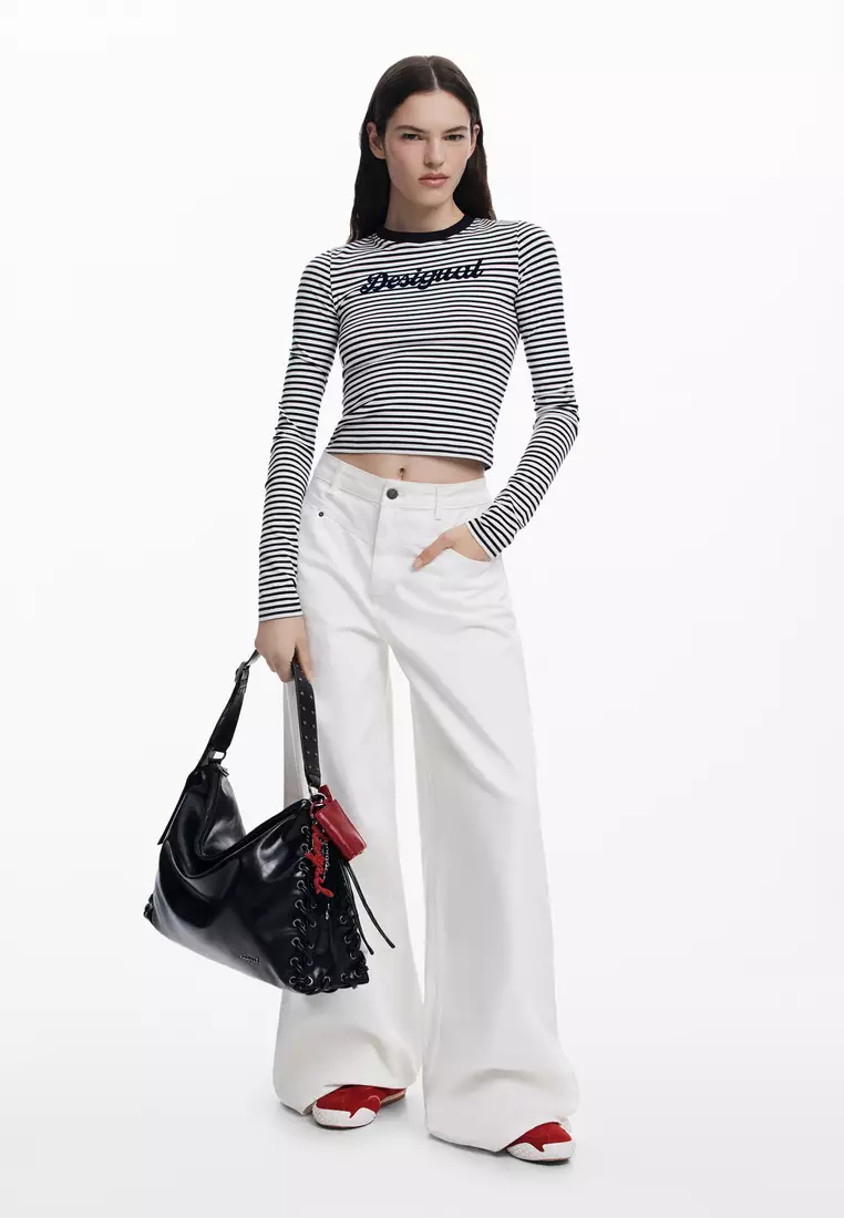 Large shiny woven bag