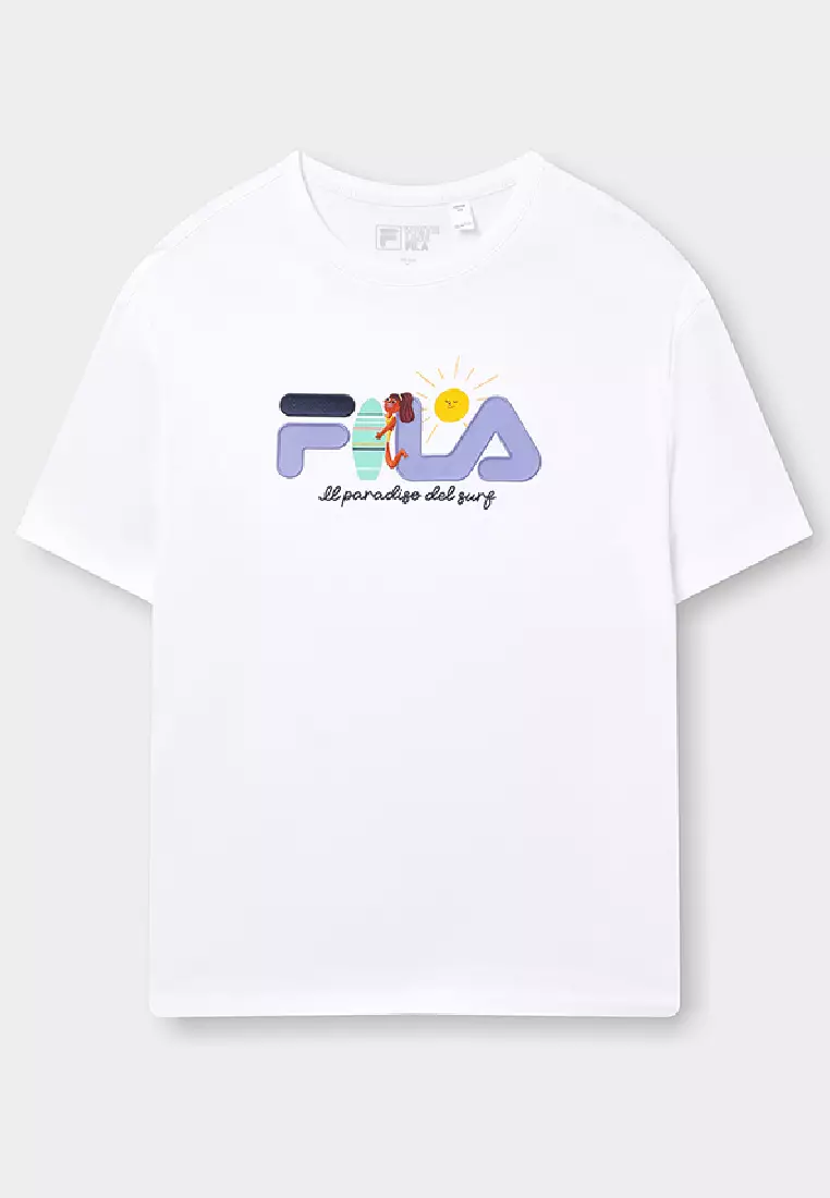 Buy FILA FILA CORE Women s White Line Fila Originale Short Sleeve