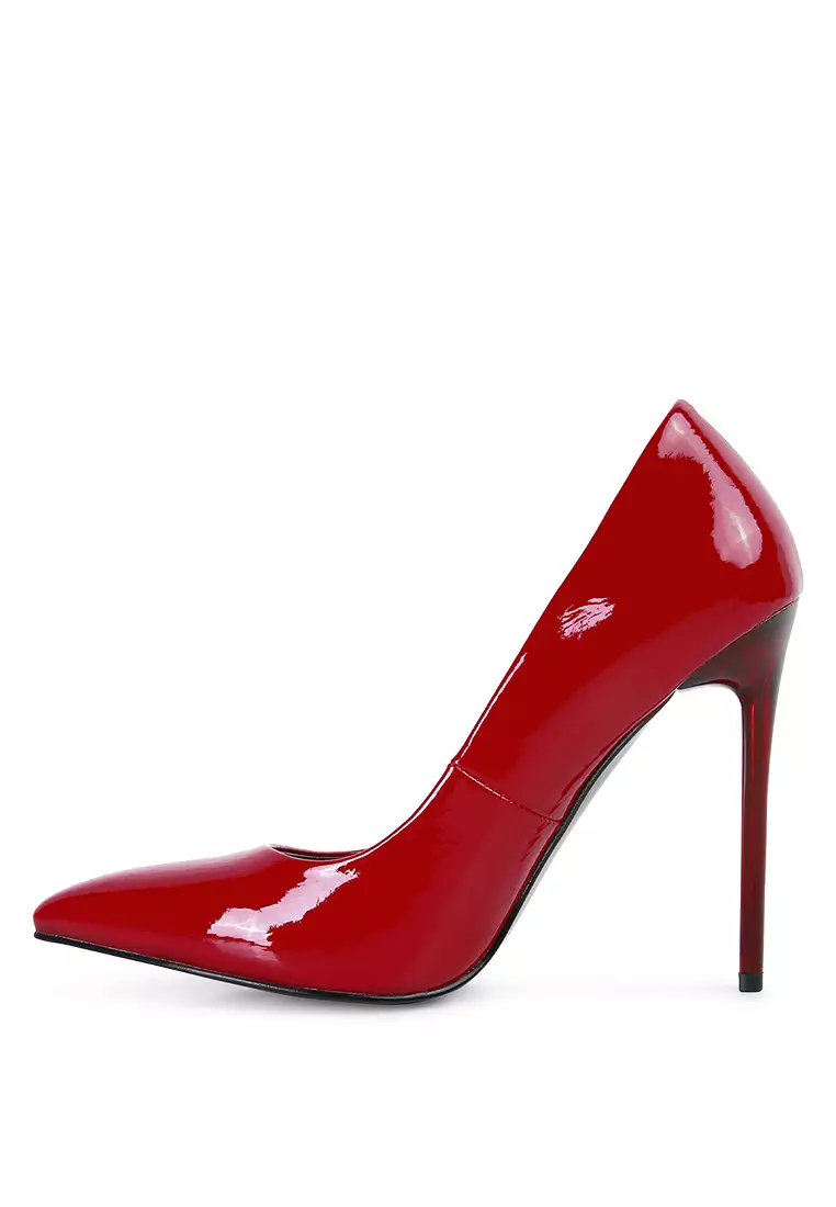 Red patent 2025 stiletto heels