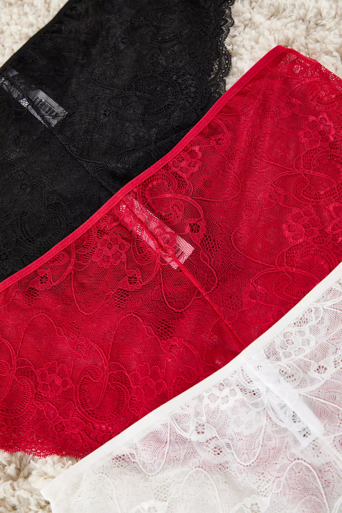 Pack of 3 Plus Size Soft Lace Panties