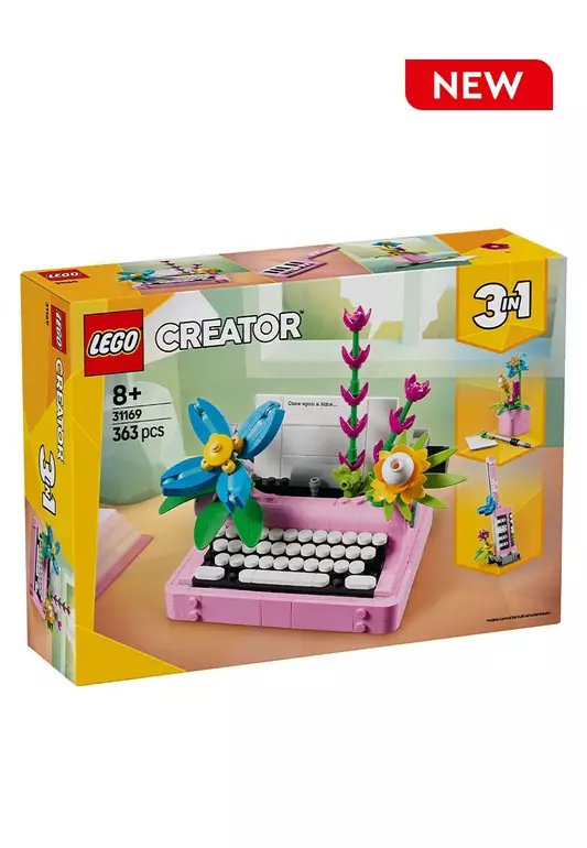 Creator 3 in 1 31169 Typewriter with Flowers, Age 8+, Building Blocks, 2025 (363pcs)