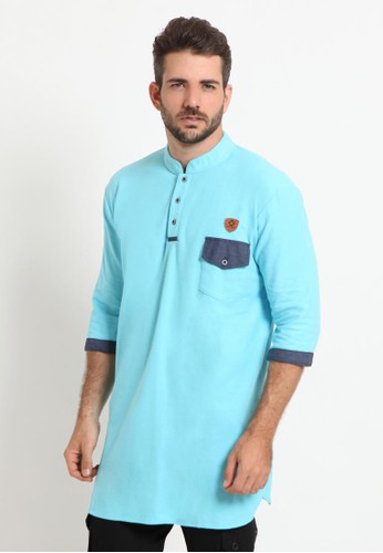 Jual ZAYIDAN Kaos  Gamis  Denim  Pocket Zayidan Bluesky 