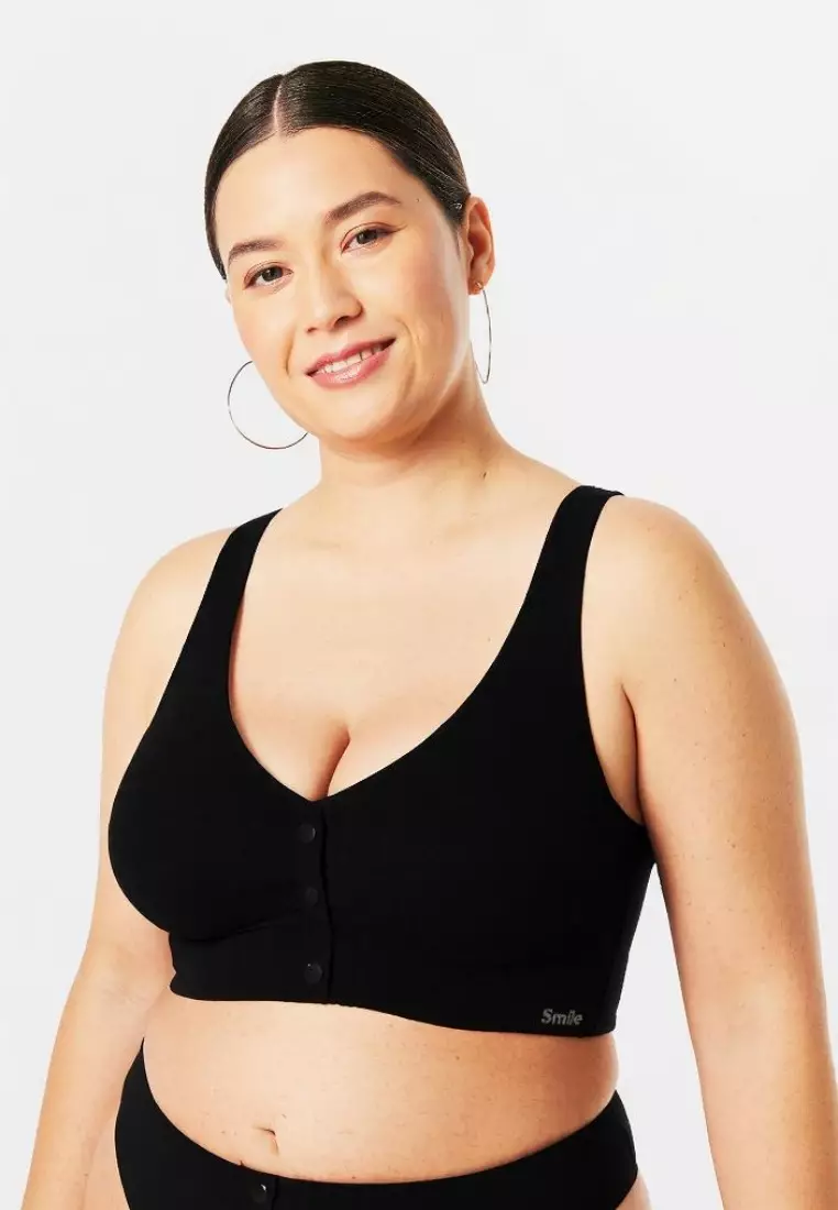 3 Pack Collins Plus Size Seamless Wireless Support Bra - Black, Green, Grey