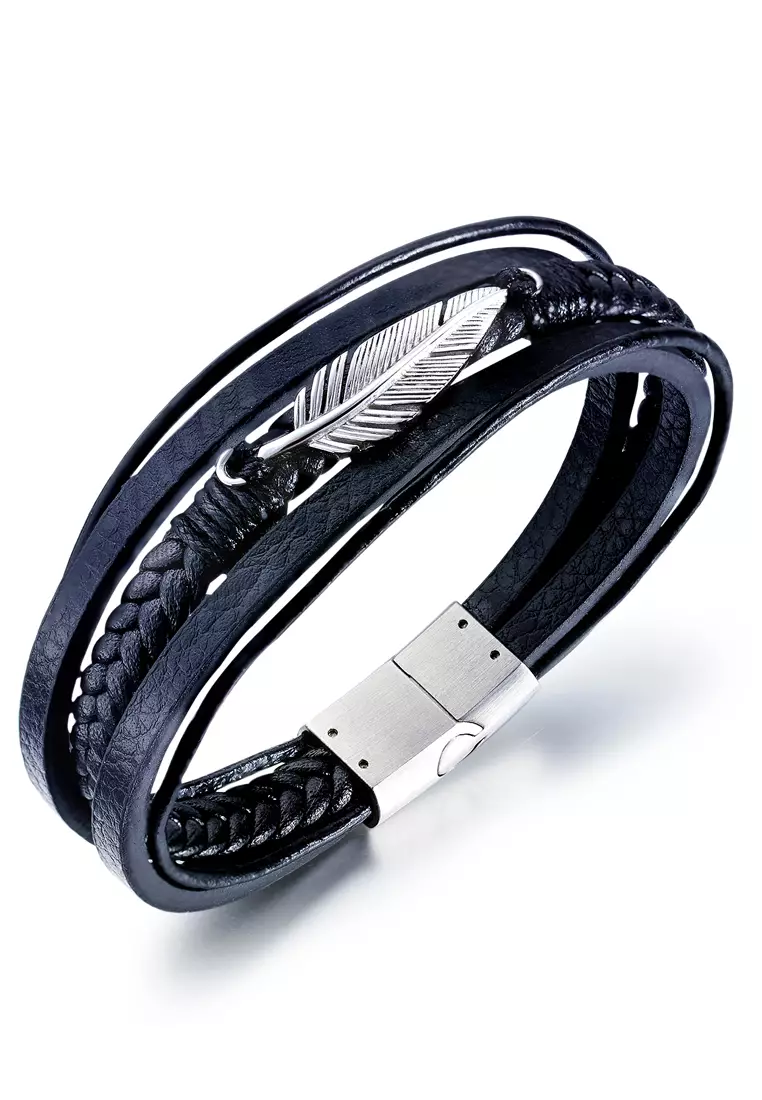 Mens on sale leather bracelet