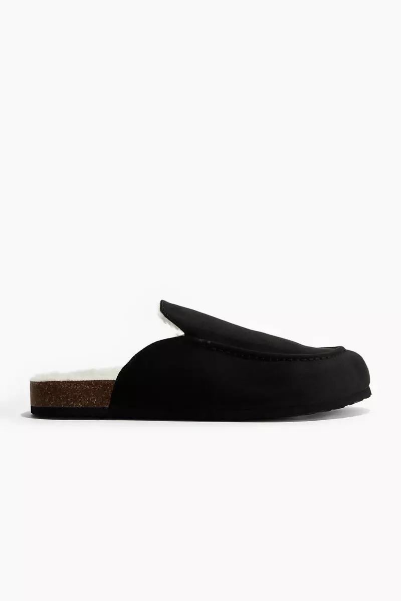 Pile-lined slippers