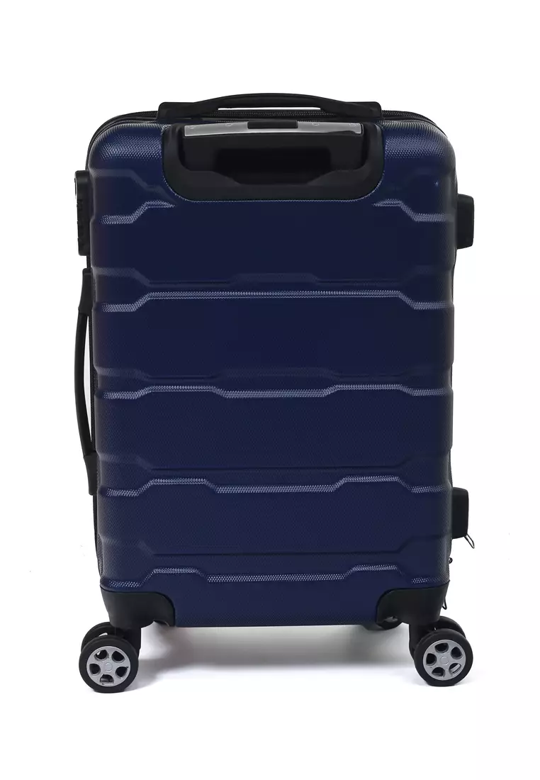 Carlton Koper Hardcase Unisex Size 20 Inch Tas Travel Combination Lock Large Compartment Material ABS+PVC Coated ORIGINAL - Navy