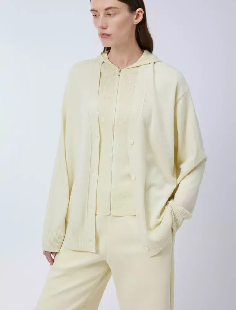 Midi V-Neck Cardigan Cashmere Sweater