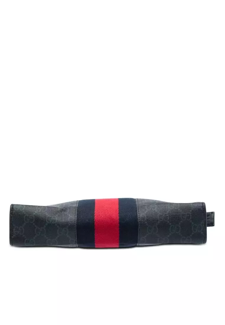 Pre-Loved Gucci Gg Supreme Web Clutch
