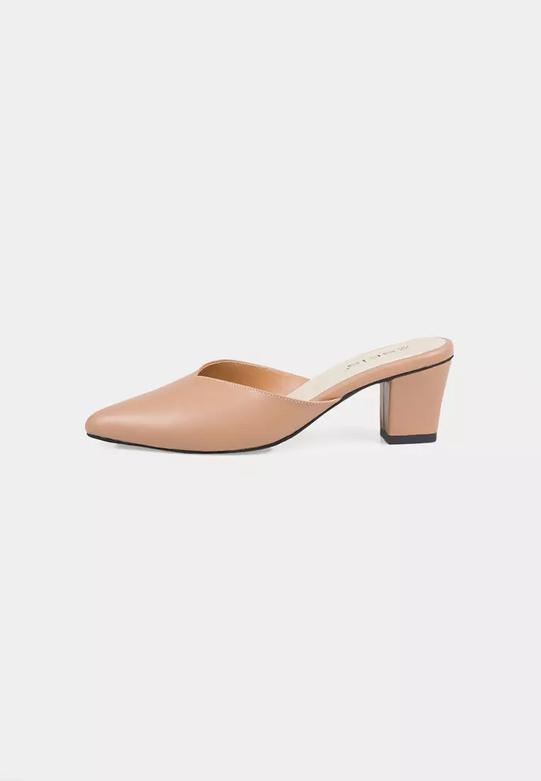 SEIS Nastya Mules Wanita Heels  5 cm - MOCCA