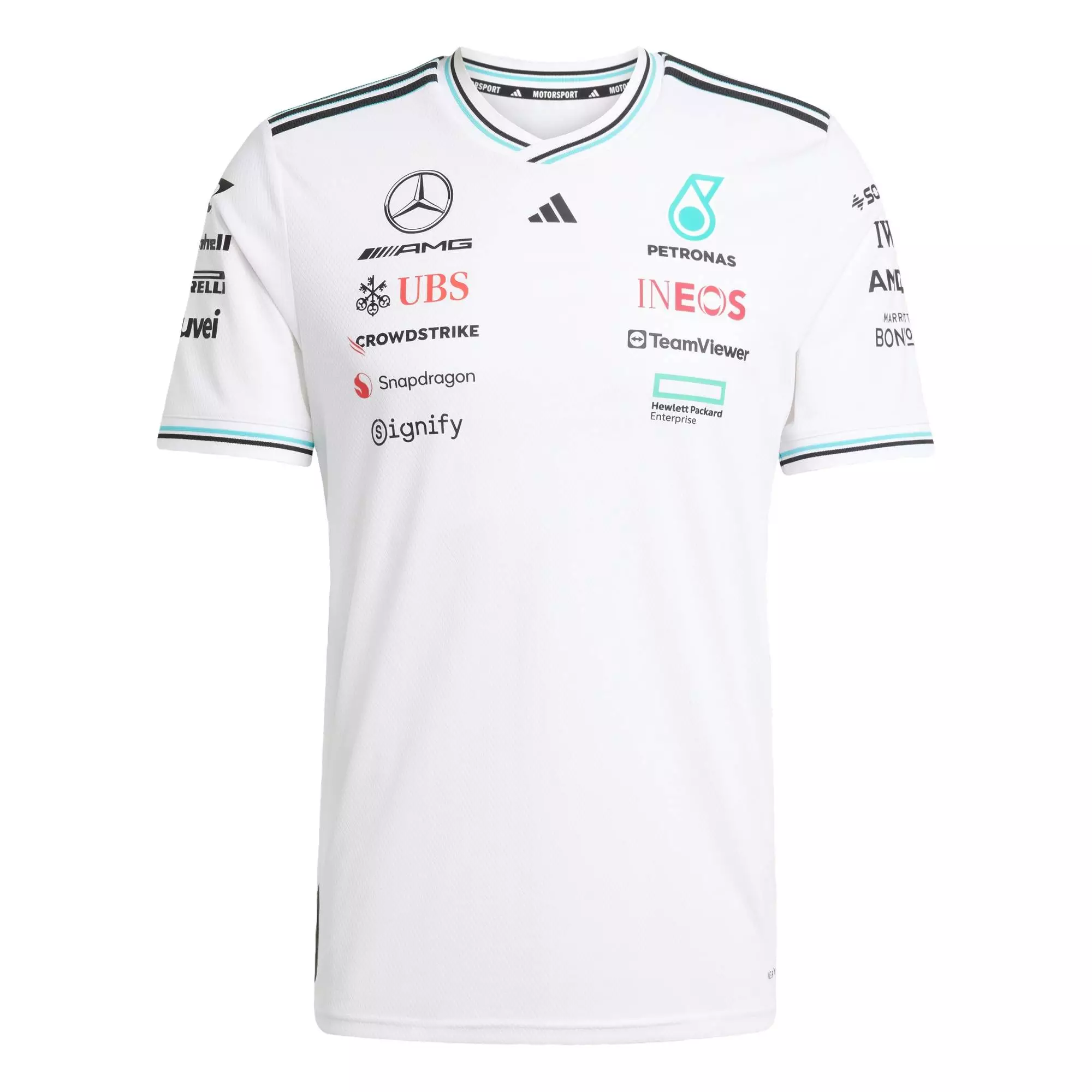 Motorsport MERCEDES - AMG PETRONAS FORMULA ONE TEAM DRIVER JERSEY AUTHENTIC Men White JX5795