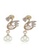 estele gold Estele Rose Gold Plated CZ Swan Shaped Pearl Drop Earrings for Women B5B81AC9D2D185GS_2