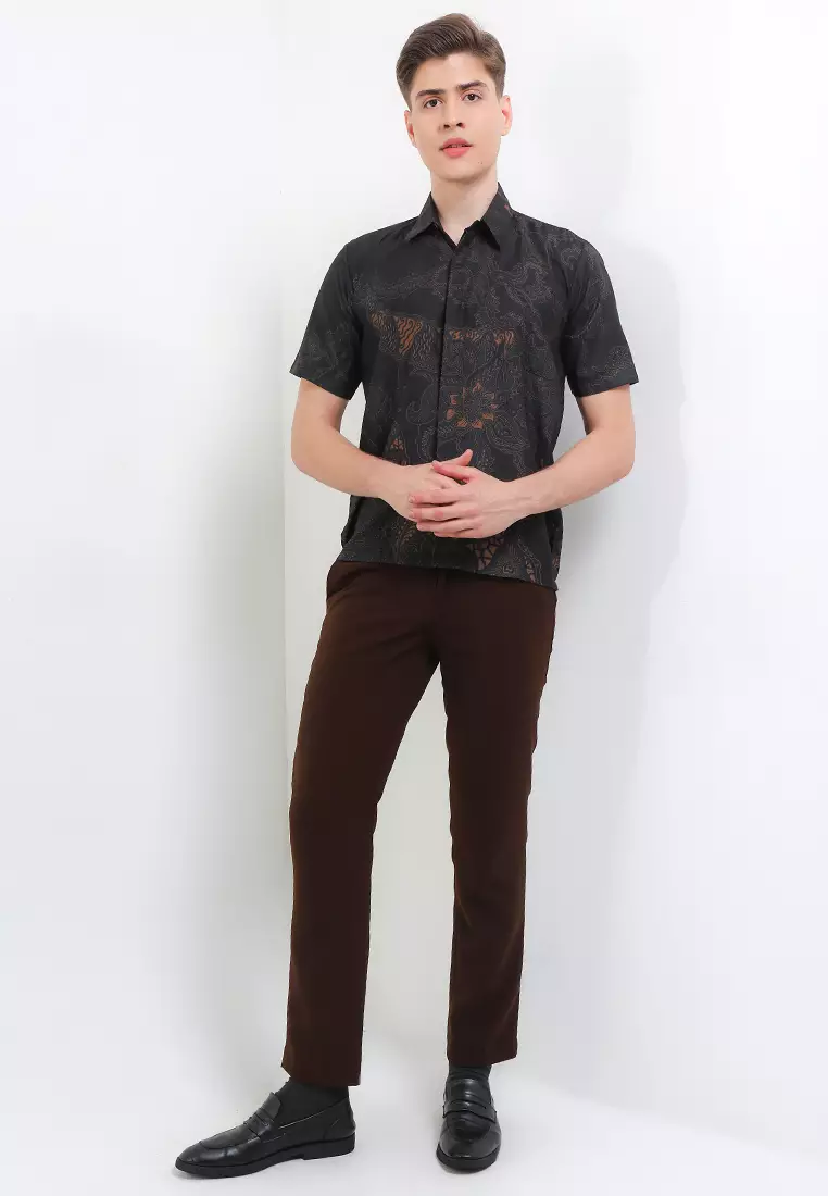 Pranawa Kemeja Batik Exclusive Premium Pria Casual Modern Lengan Pendek