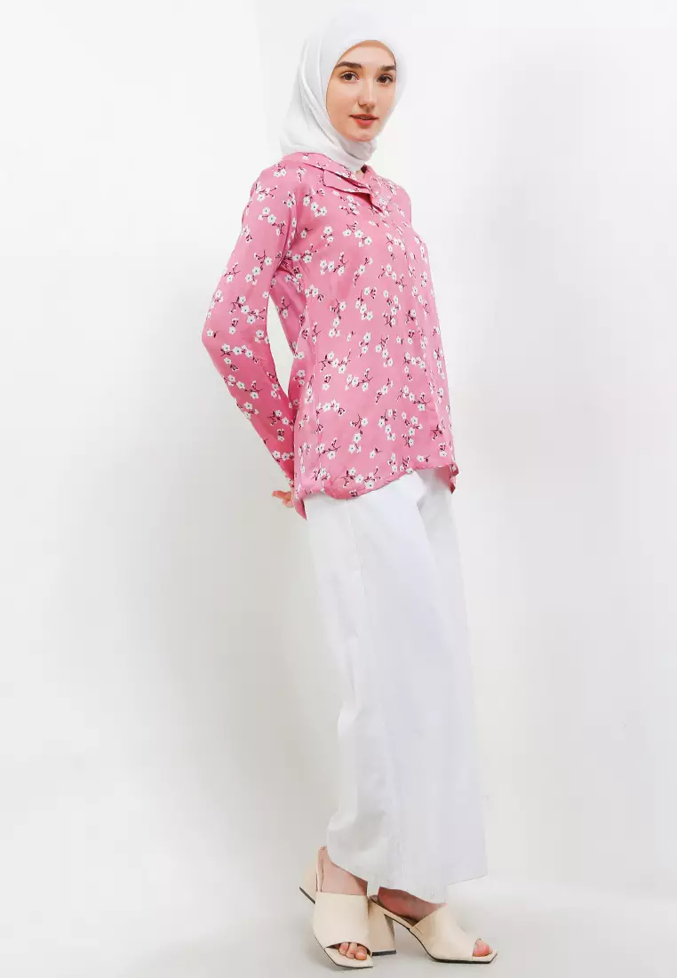 Tahina Blouse In Pink Floral Print