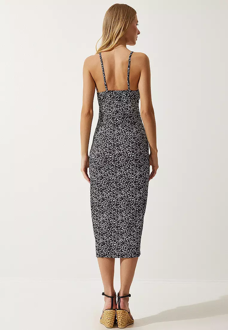 Floral Slit Summer Knit Dress