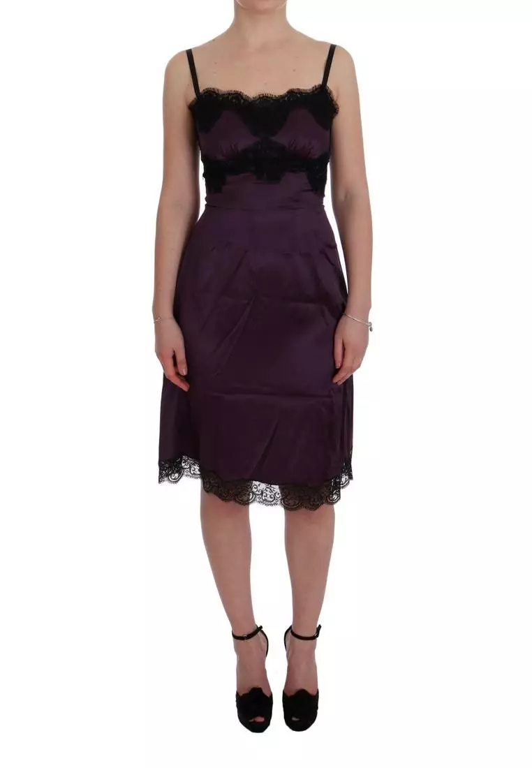 Purple and black lace dress clearance