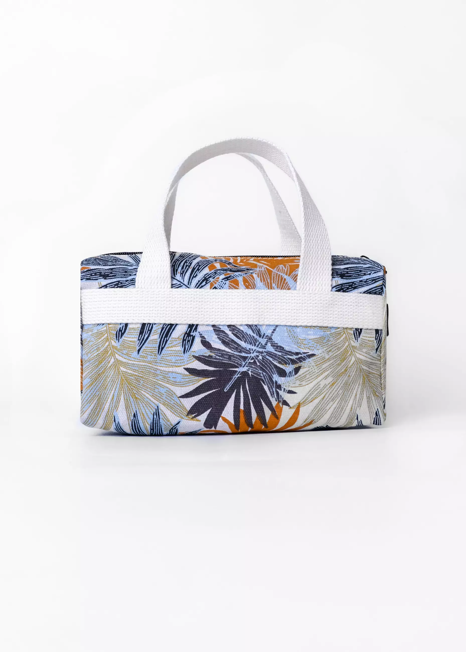 Pamole Pouch Kosmetik Bahan Kanvas Penutup Resleting - PMU Leaf Orange