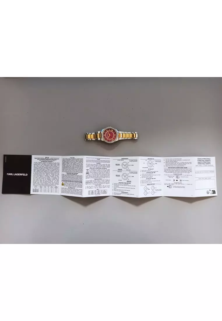 【2 Years Warranty】KARL LAGERFELD Hamburg Collection 30mm Women's Red Dial Quartz Watch R0553105503