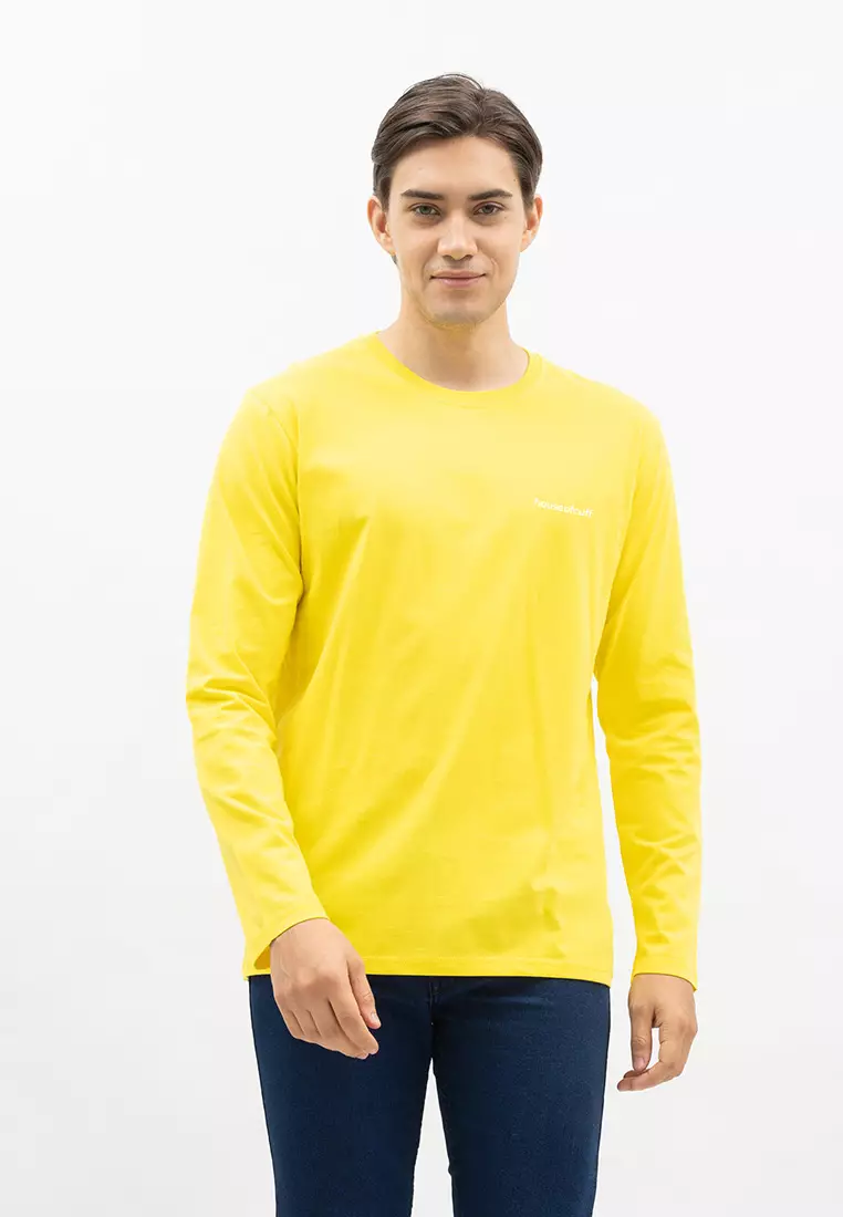 Houseofcuff Kaos Cotton Combed Lengan Panjang Pria Kuning