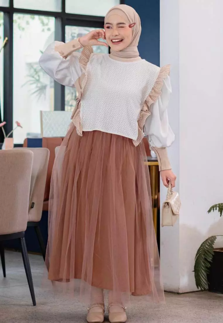 Vivy Vintage Vest - White-Kotak Coksu M18581 R40S6