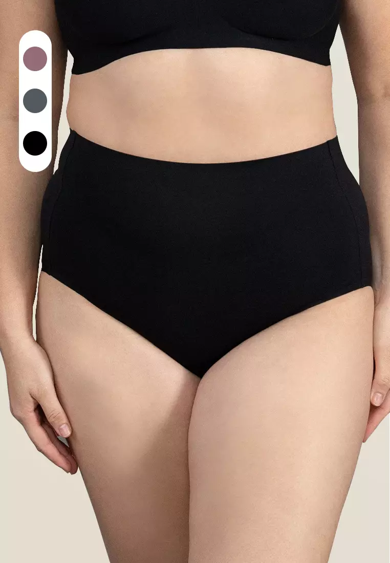Next to Skin Ladies Women Seamless Heatpress Comfort Silky Soft MidWaist MidRise Panty Cleo-02 - 3in1 (Assorted)