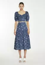 Navy Scattered Flower