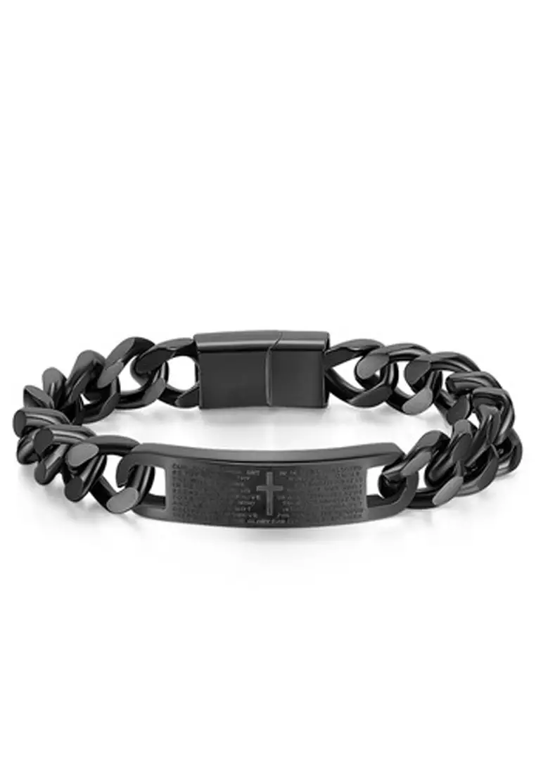 Mens black hotsell id bracelet