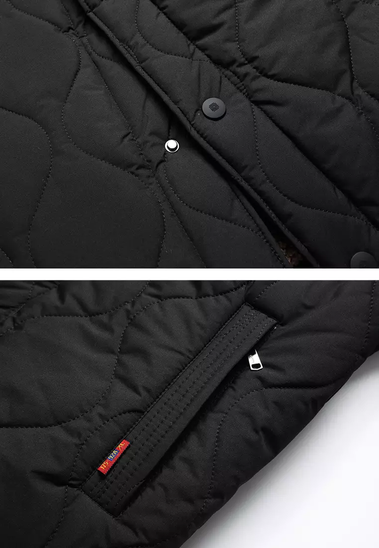 Fleece-lined Stand Collar Quilted Jacket CSCF-B51
