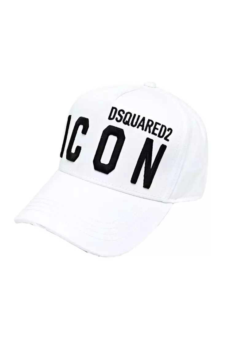 線上選購Dsquared2 Dsquared2 Be Icon Baseball 鴨舌帽(白色,黑色,男女