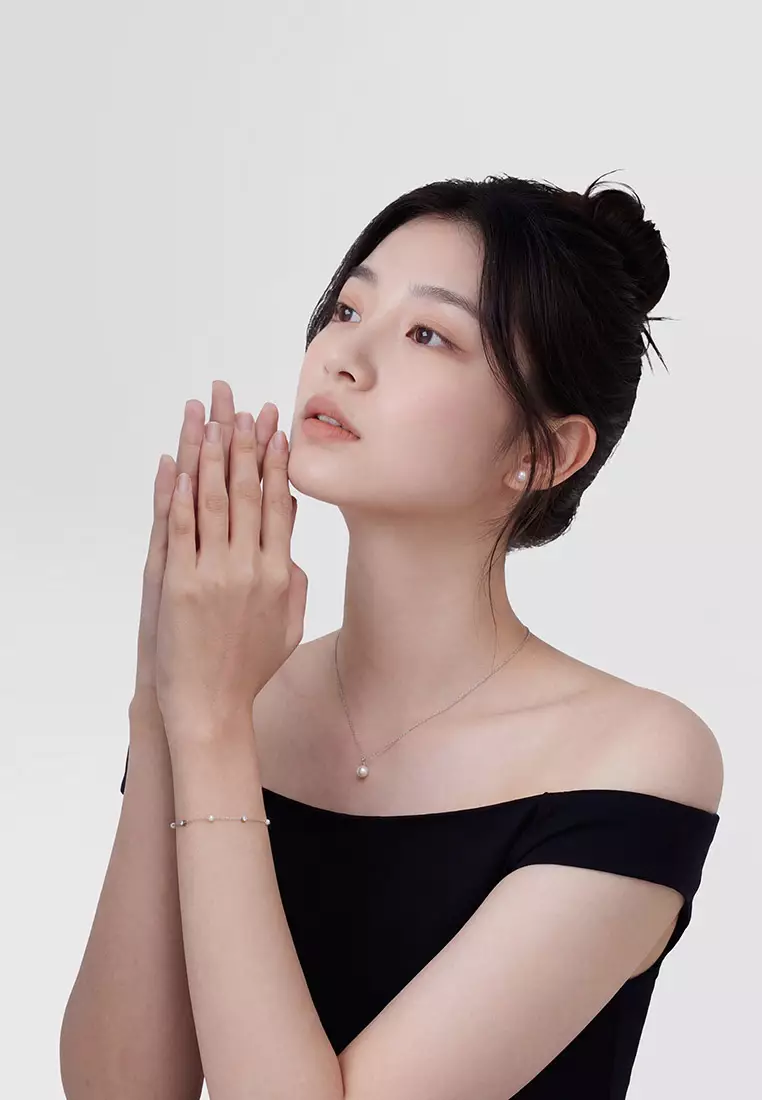 Pearl Stud Earring Silver - Unisex Bracelet for women and men stainless steel Pearl Bracelet DW Official Authentic Original