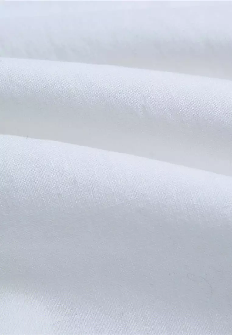 Men's Linen Cotton Slim Short Sleeve Shirt 01046214