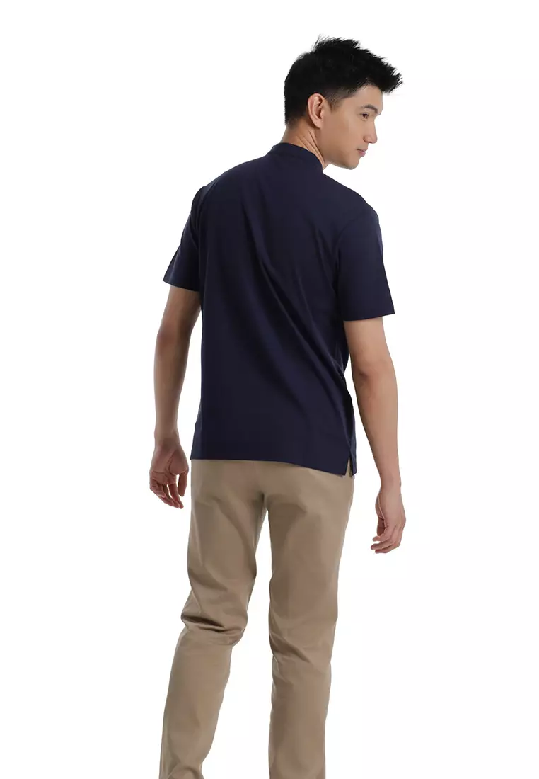 Byford Mandarin Polo Shirt Short Sleeve - 3626001A-39Navy