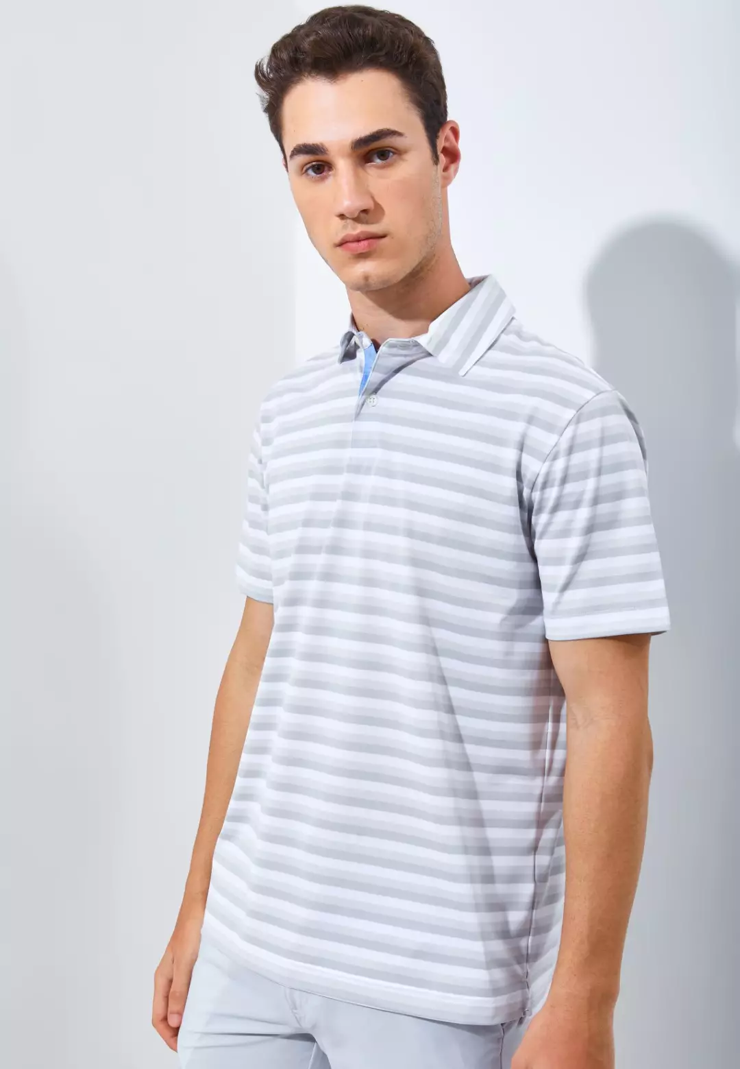 Jack Nicklaus Daytona Premium Heather Stripe Polo Silver Coast