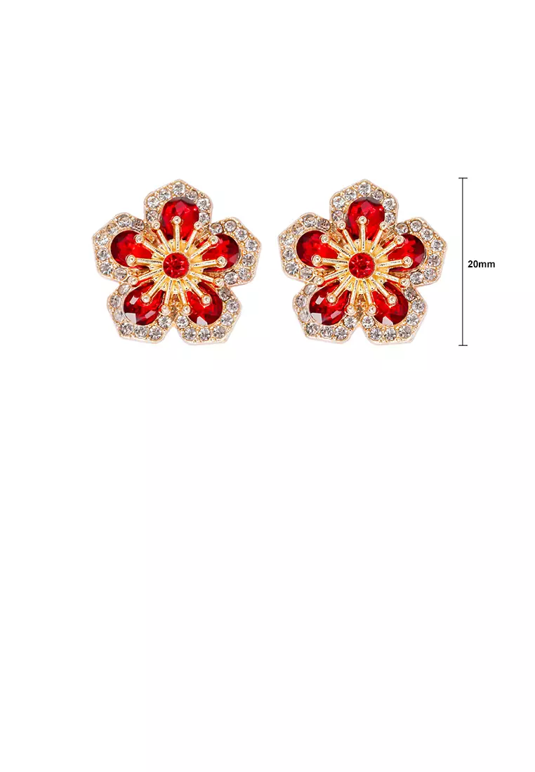 Red on sale stone earrings