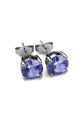 Her Jewellery purple Stud Earrings (Tanzanite Purple) -  Made with premium grade crystals from Austria A8512AC0A0127BGS_1