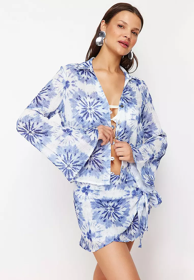 Patterned Crop Shirt