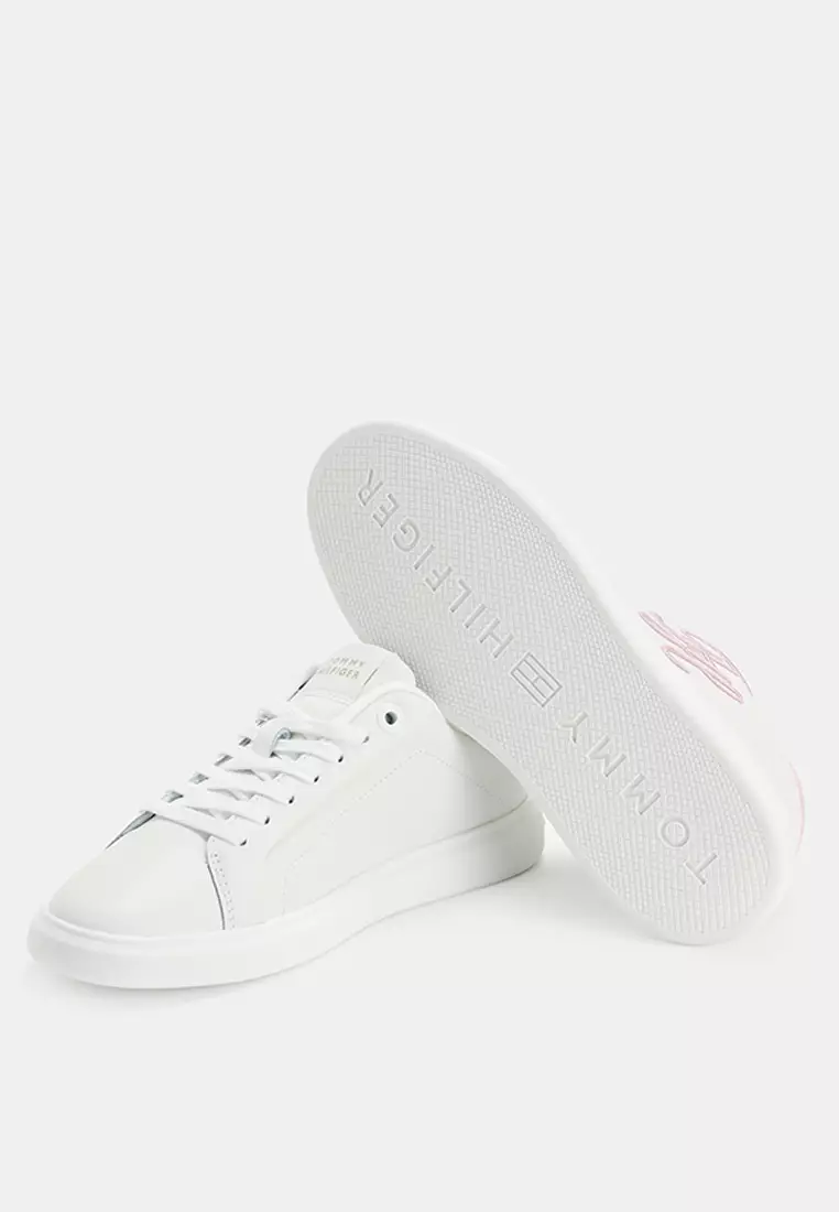 Icon Leather Logo Embroidery Court Trainers - TH Mainline