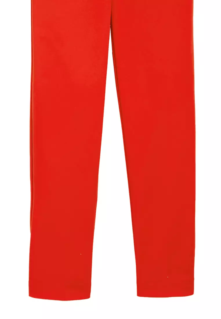 Cotton Blend Slim Fit Ankle Grazer Trousers
